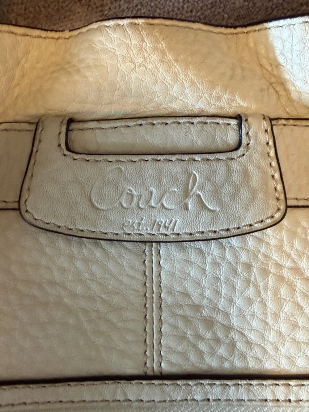 COACH Penelope Ivory Pebbled Leather Shoulder Handbag F14686 - Picture 3 of 16